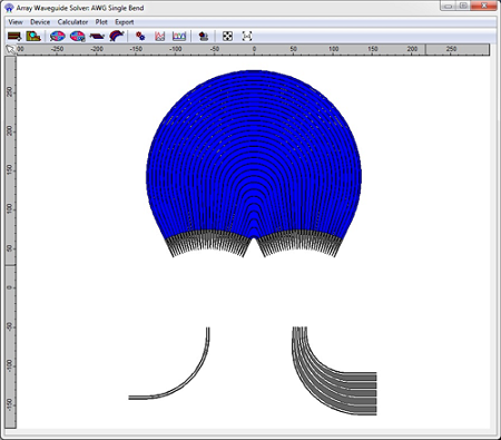 Example Single Bend Per Path layout for silicon platform