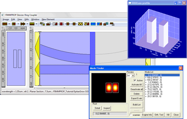 Ring Resonator Coupler shown in FIMMPROP